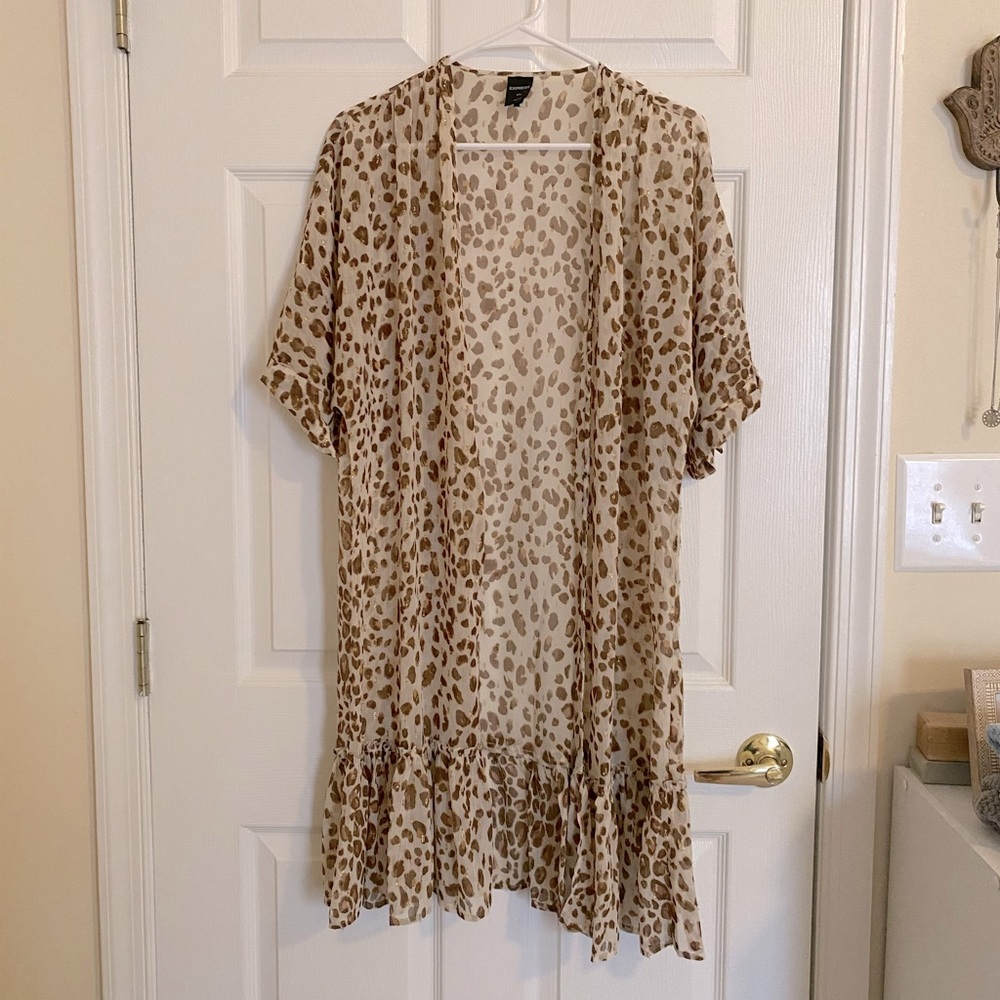 Express Leopard Print Kimono